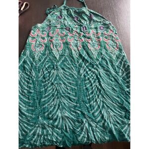 O'Neill Green Paisley Halter Mini Dress Womens Small Boho Beach Summer